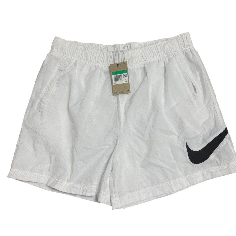 Nike‎ Womens High Rise Woven Running Shorts Swoosh Lightweight Athletic White XL
